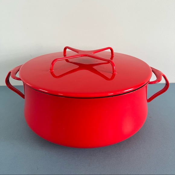 Dansk Kitchen Vintage Dansk Red Enamel Dutch Oven Stock Pot Poshmark